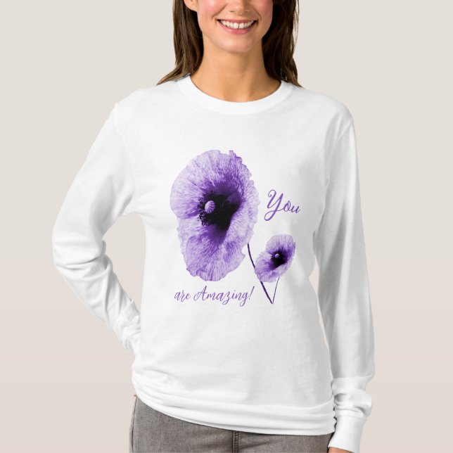 T-shirt Manches longues pour femmes violet élégant (Devant)