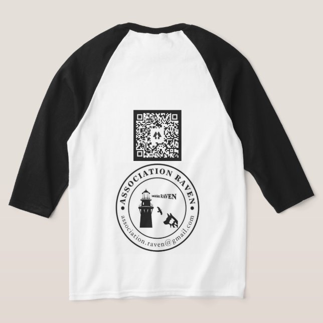 T-shirt Manches longues QRCODE FOND BLANC - ASSO RAVEN (Couchage Retour)