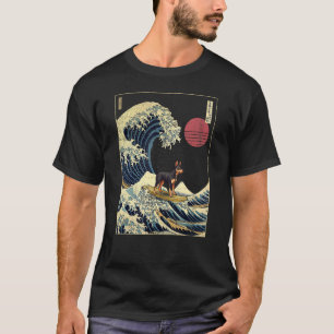 T-shirt Manchester Terrier Japonais Kanagawa Wave Funny Su