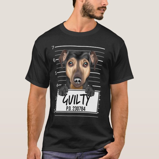 T-shirt Manchester Terrier Mugshot Chien coupable (Devant)