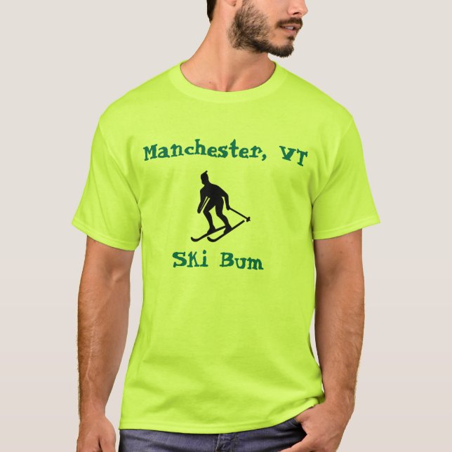 T-shirt Manchester, VT, Ski Bum (Devant)