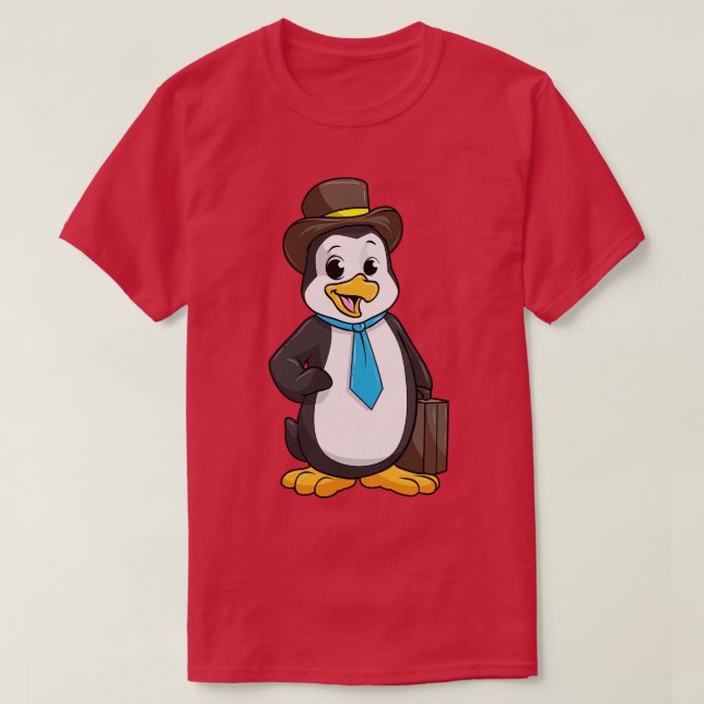 T-shirt Manchette pingouin avec une serviette (Design devant)
