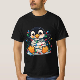 T-shirt Manchot dans les lumières de Noël – Conception amu