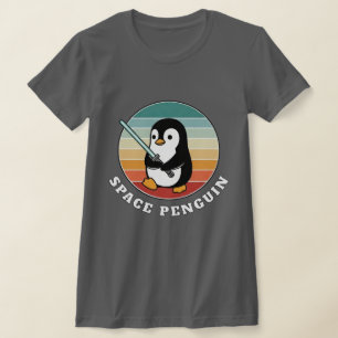 T-shirt Manchot de l'espace tenant une épée lumineuse
