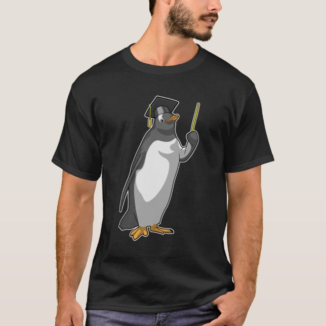 T-shirt Manchot en professeur avec pointeur (Devant)