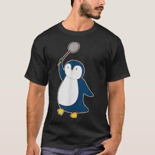 T-shirt Manchot joueur de badminton et de volant