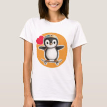 Manchot mignon avec skateboard
