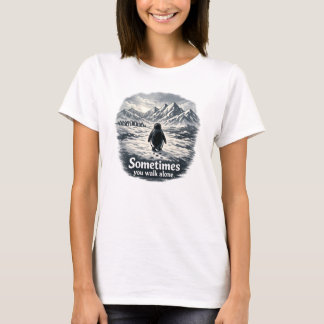 T-shirt Manchot seul à l'horizon glacé