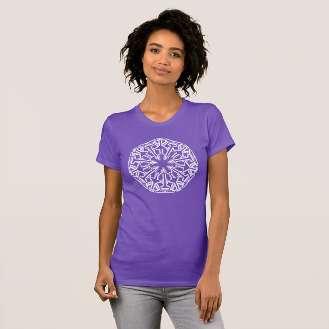 T-shirt Mandala 1 Design blanc (Devant entier)