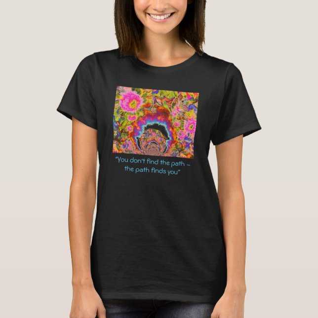 T-shirt mandala Abstrait de tournesol rose (Devant)