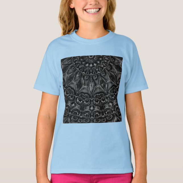 T-shirt Mandala au charbon de bois (Devant)
