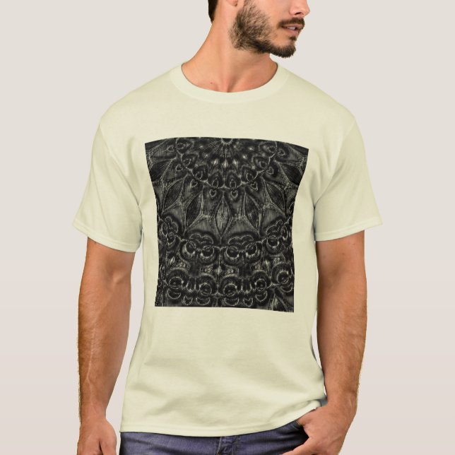 T-shirt Mandala au charbon de bois (Devant)