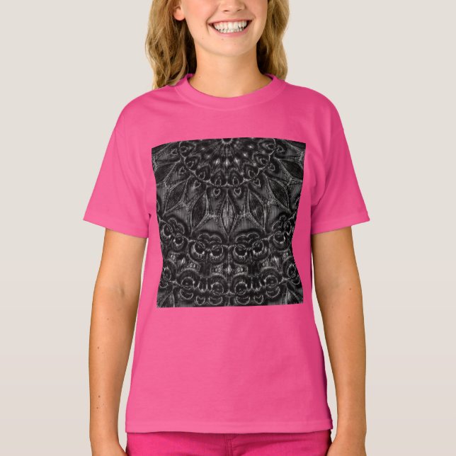 T-shirt Mandala au charbon de bois (Devant)
