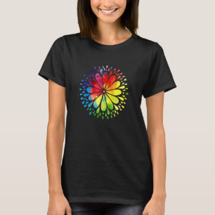 T-shirt Mandala aux fleurs colorées