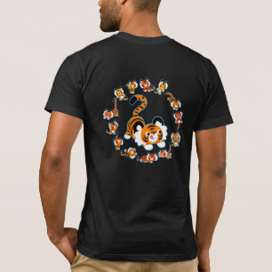 T-Shirt Mandala (Bleu) de tigres de caricature mig