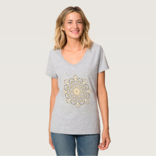 T-shirt Mandala Brown d'or