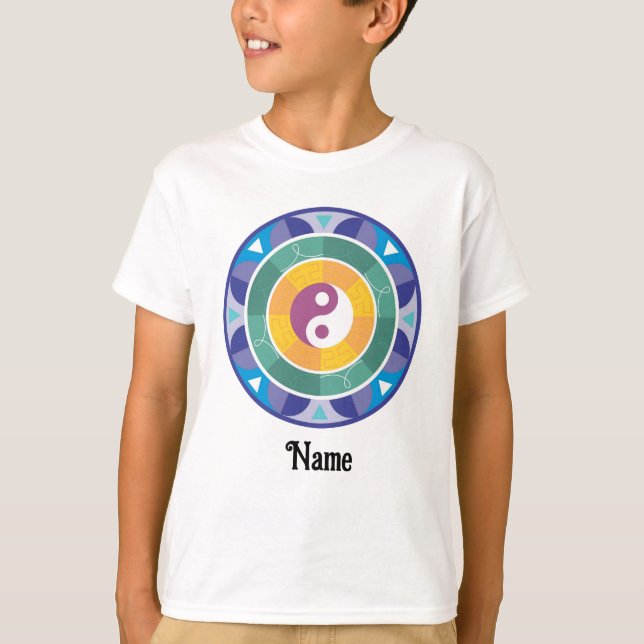 T-shirt Mandala couleur arc-en-ciel chinois Customisé (Devant)