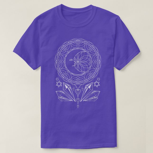 T-shirt Mandala Crescent Lune cristaux de cuisine artisana (Design devant)