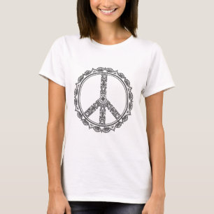 T-shirt Mandala de la paix Signe de paix Yoga Bouddha Yogi