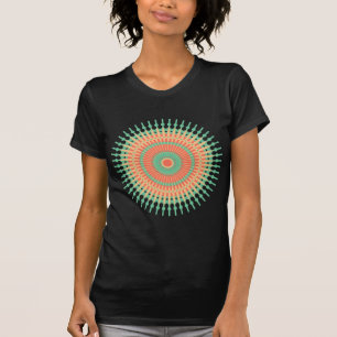 T-shirt Mandala design vert, orange indienne