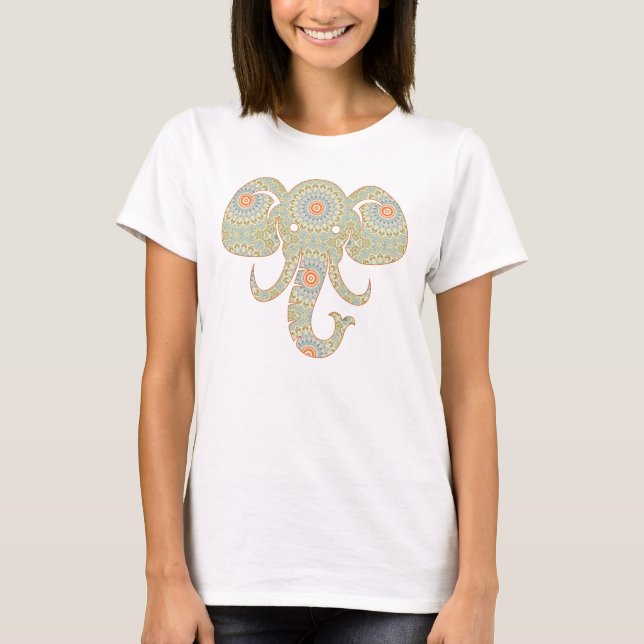 T-shirt Mandala Elephant Head Design (Devant)