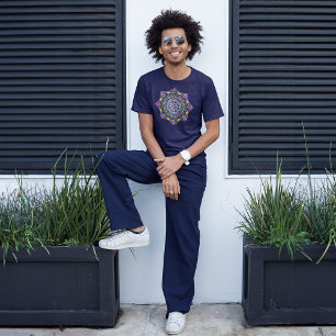 T-SHIRT MANDALA EN VERRE POURPULÉ