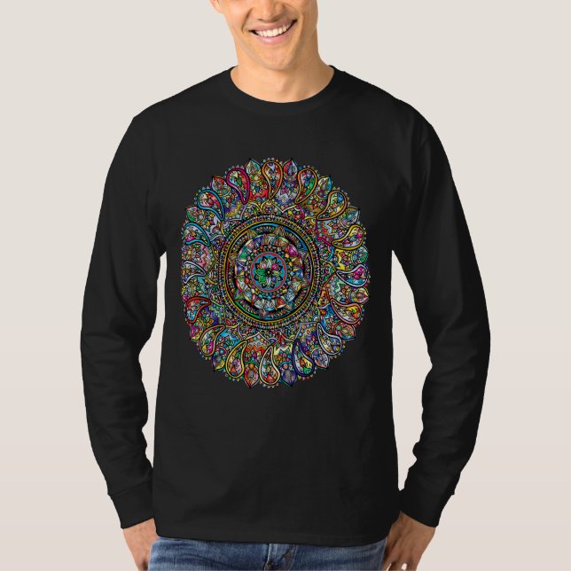 T-shirt Mandala Géométrie Sacrée Prana Yoga Mantra Om (Devant)