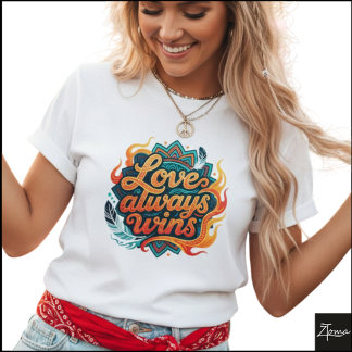 T-shirt Mandala géométrique tribal L'amour gagne toujours