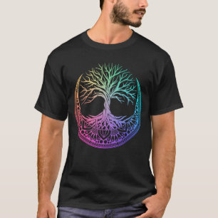 T-shirt Mandala Moon Reiki Master Yoga Médaille Arbre