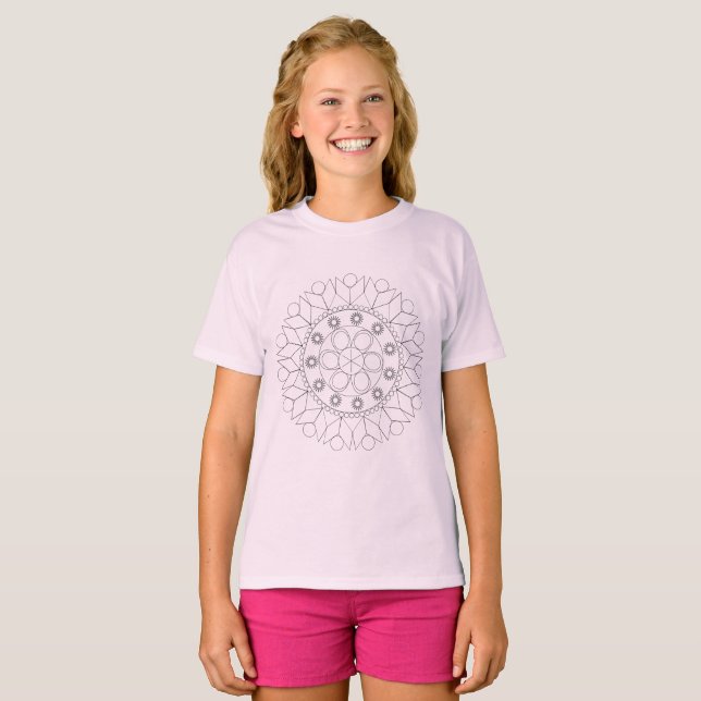 T - Shirt - Mandala Muster to Color (Vorne ganz)