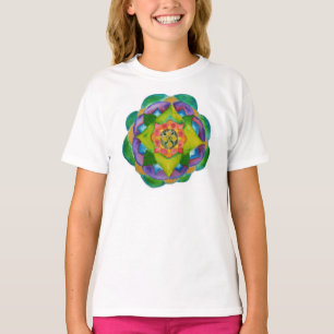 T-shirt Mandala Peinture Positive Girls' LAT Sportswear