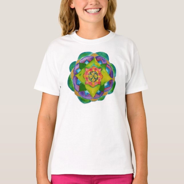 T-shirt Mandala Peinture Positive Girls' LAT Sportswear (Devant)