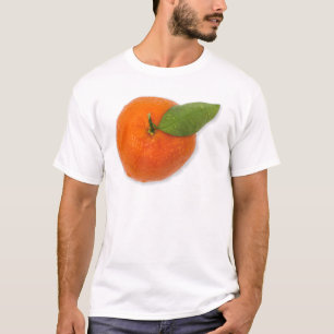 T-shirt Mandarin avec feuille verte
