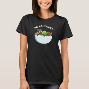 T-shirt Mander Salade Drôle Salamandre Animal Pun Dark BG