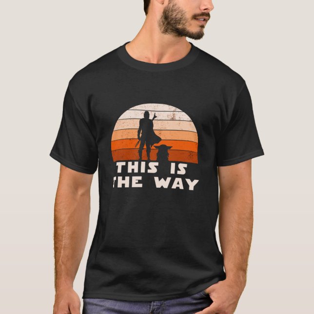 T-shirt Mando Retro This is The Way and the Ba (Devant)