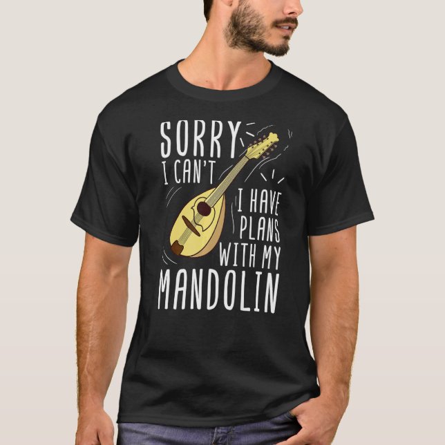 T-shirt Mandolin Instrument Music Player Débutant Leçon (Devant)