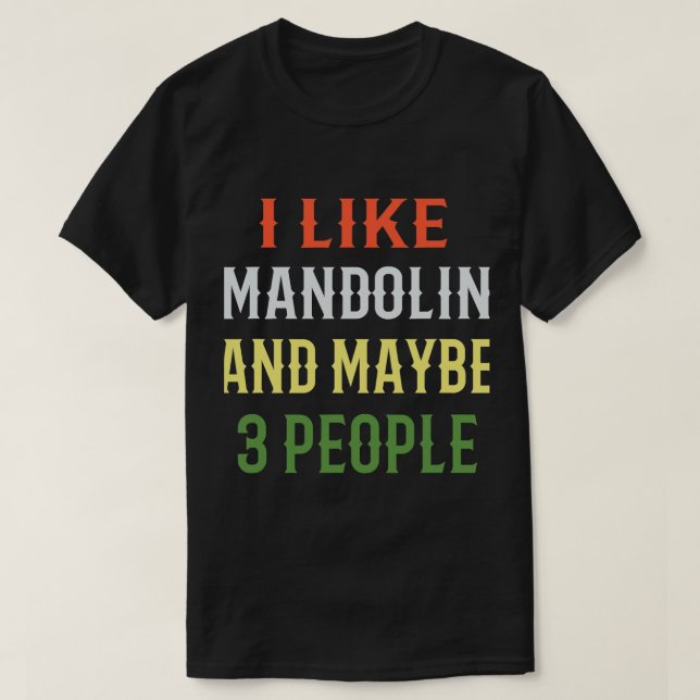 T-shirt Mandolin Lover Retro Mandolin Design. J'Aime Le Ma (Design devant)