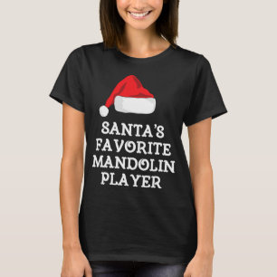 T-shirt Mandolin Lover Santas Joueur favori Mandolin Chr