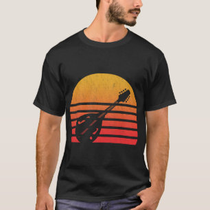 T-shirt Mandolin Lover Vintage Retro Sunset Mandoline