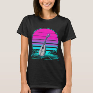 T-shirt Mandolin Lover Vintage Retro Sunset Mandoline 2