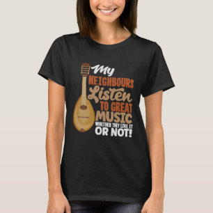 T-shirt Mandolin Mandoliniste Mes Voisins Écouter Grand