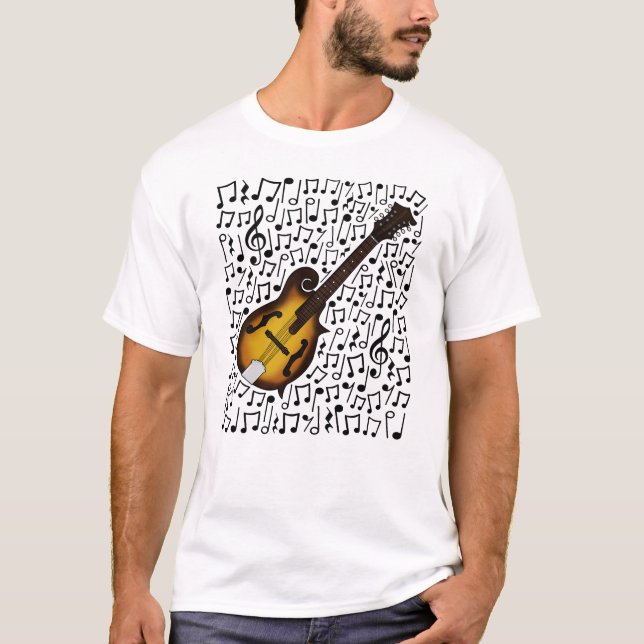 T-shirt Mandolin Notes musicales Mandolinist Folk Musicien (Devant)