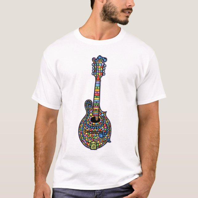 T-shirt Mandoline de mosaïque (Devant)
