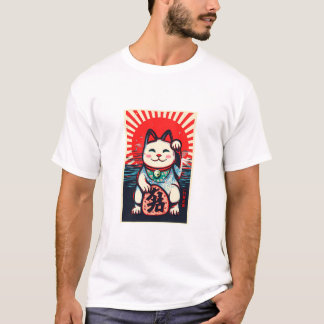 T-shirt maneki neko chat chanceux