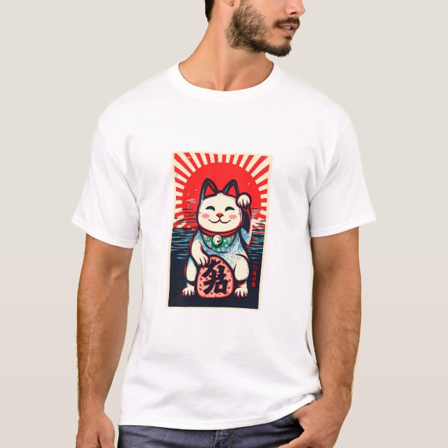 T-shirt maneki neko chat chanceux (Devant)