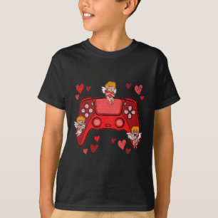 T-shirt Manette de jeu vidéo cœur Saint-Valentin Mignon