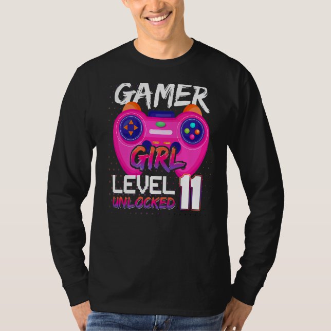 T-shirt Manette de jeux vidéo Awesome Niveau 11 Débloqué G (Devant)