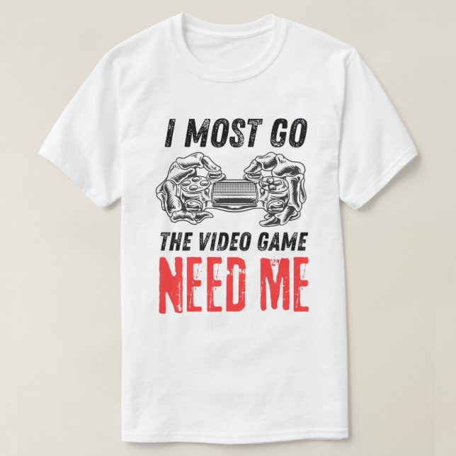 T-shirt Manette de joueur squelette, design « Need Me » (Design devant)