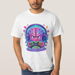 T-shirt Manette de niveau supérieur pour cerveau de gamer 