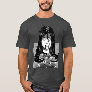 T-shirt Manga Anime Horreur Créatif Femme Yeux Baignoire H